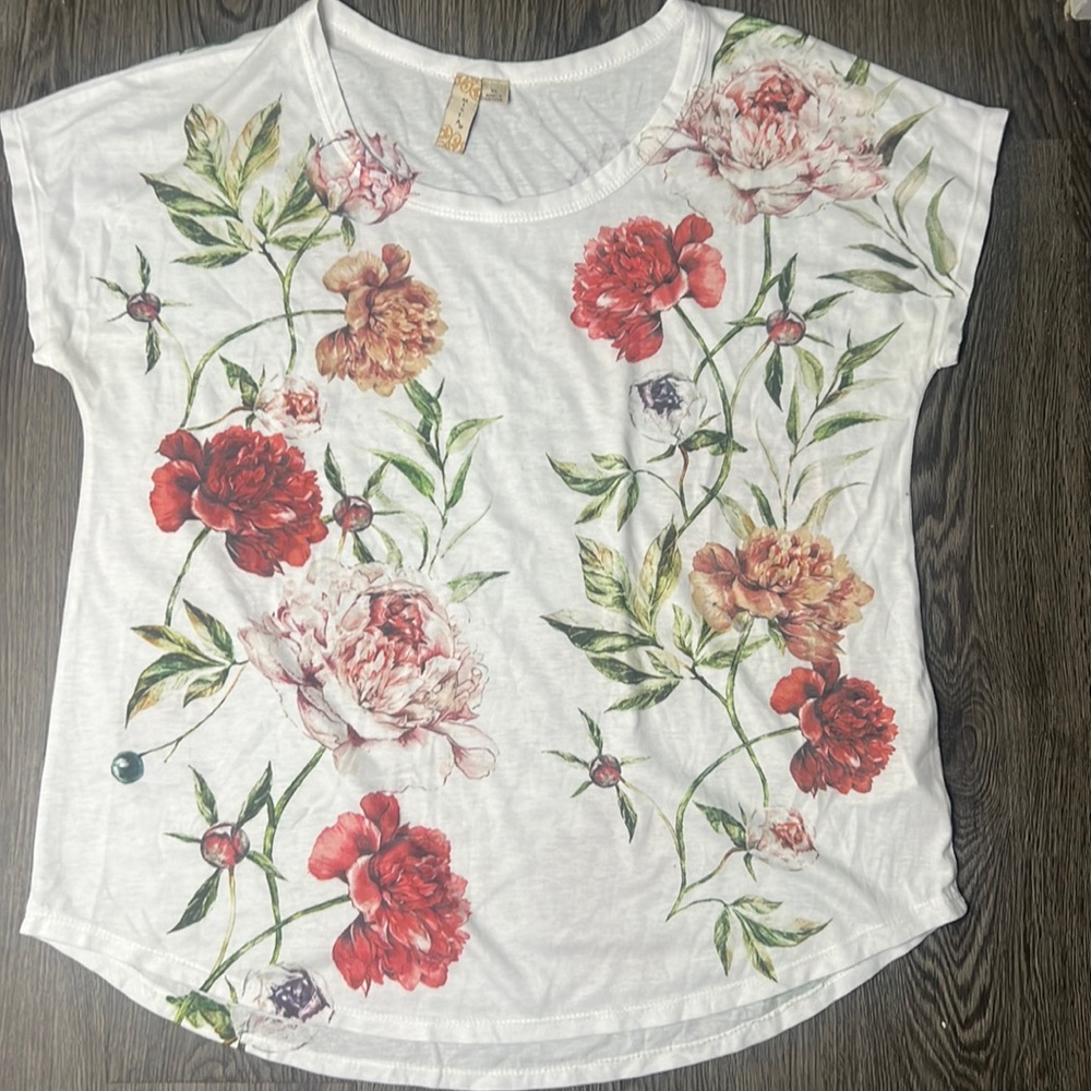 Casual white print tee - misha